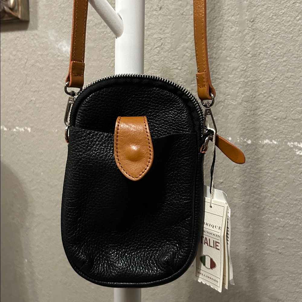 Black and Tan Crossbody Bag